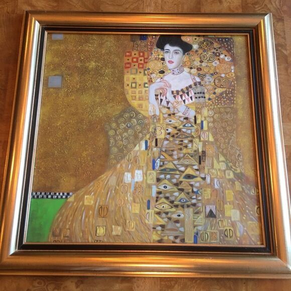 HAND PAINTED 21” Canvas Framed of Gustav Klimt.. - Picture 2 of 16